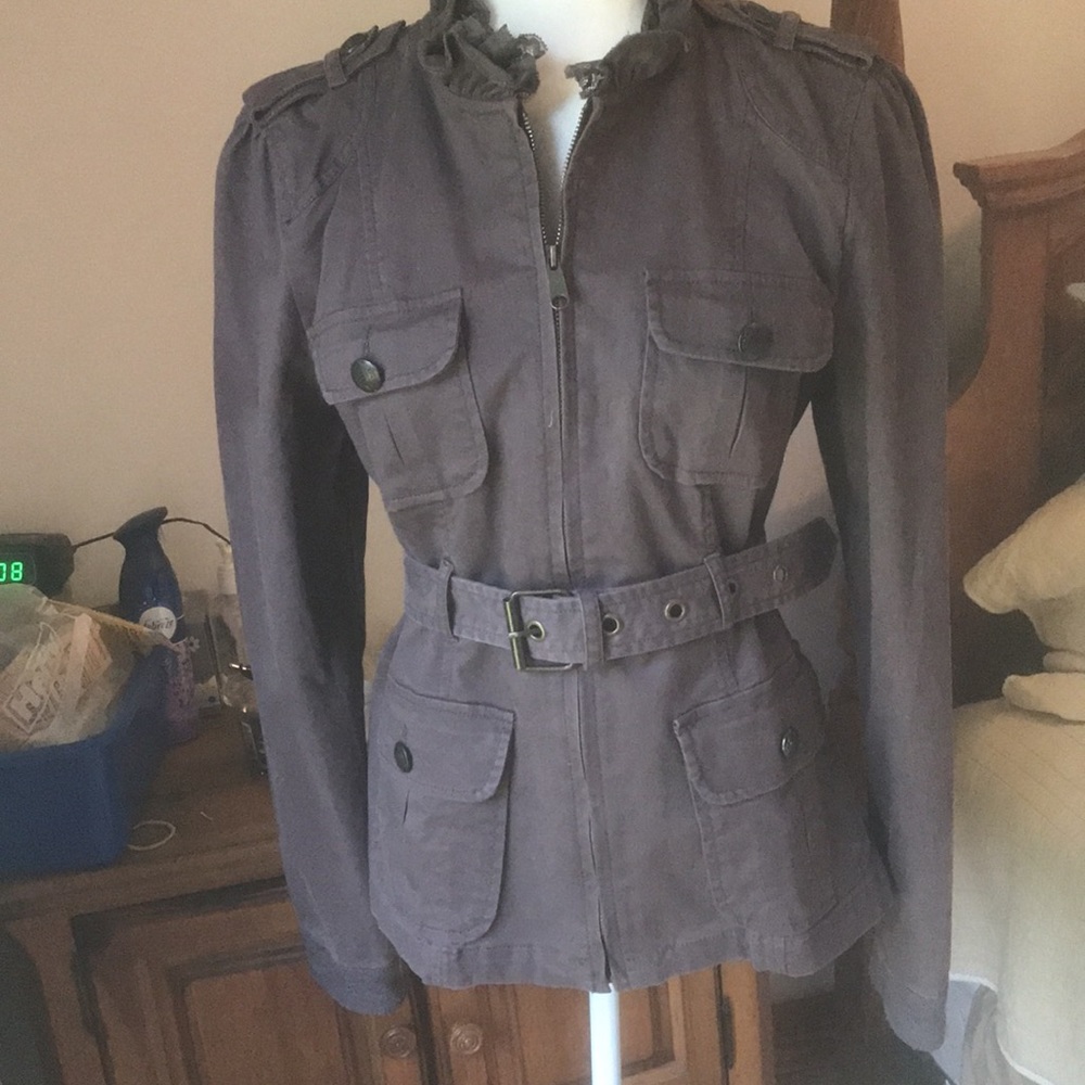 Sanctuary Gray Military Belted Utility Jacket Size Medium